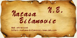 Nataša Bilanović vizit kartica